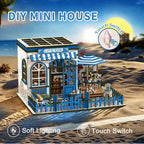 Santorini Sun Coffee DIY Mini House Kit ｜DIY Miniature Kit