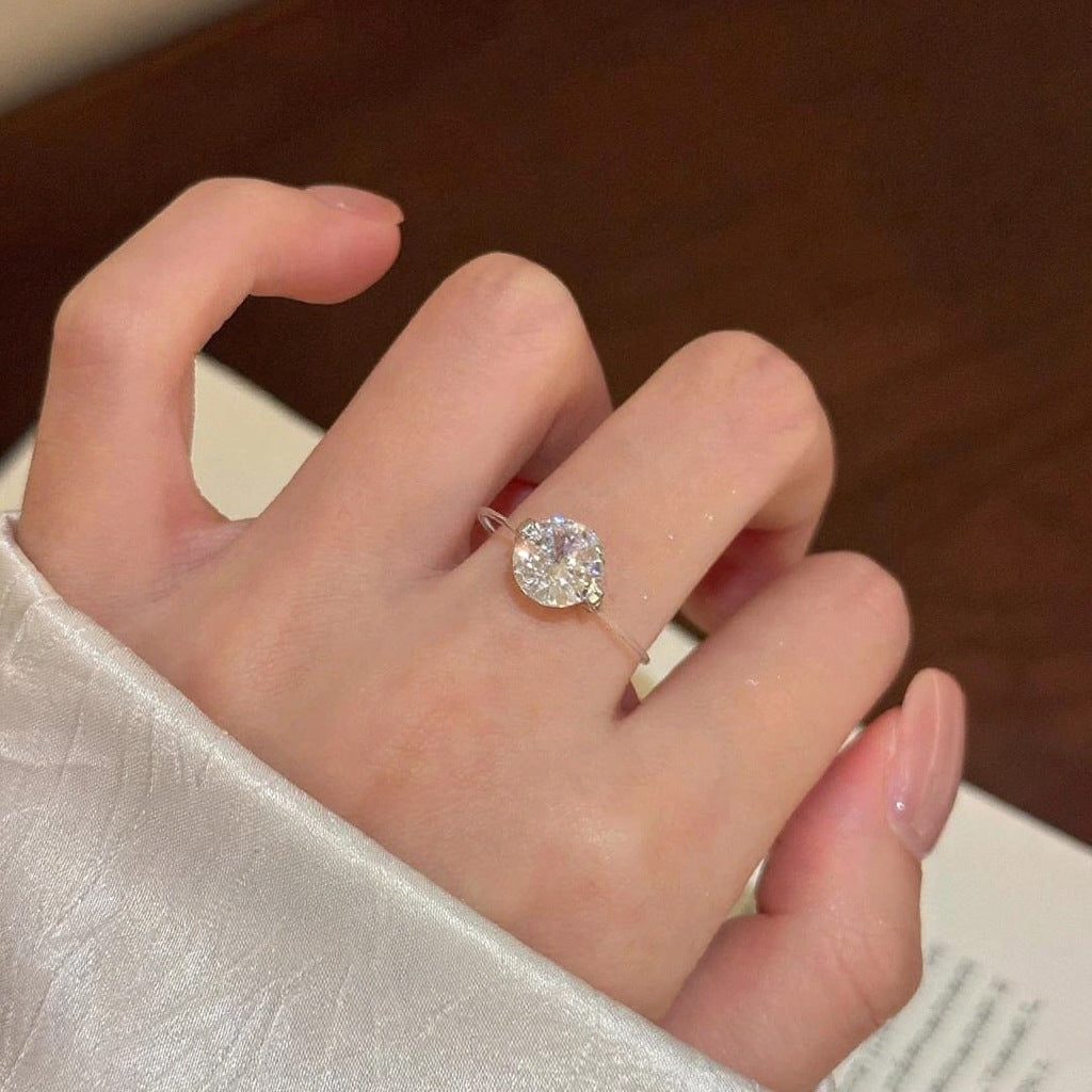 S925 1-2 Carat Moissanite Invisible Band Ring