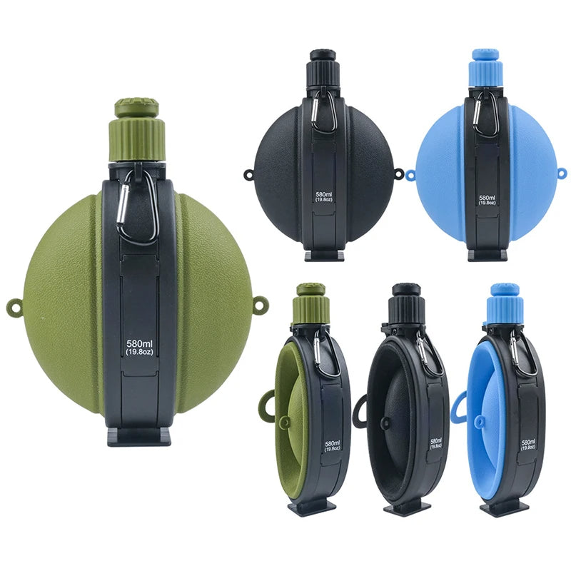 Foldable Silicone Water Bottle with Compass