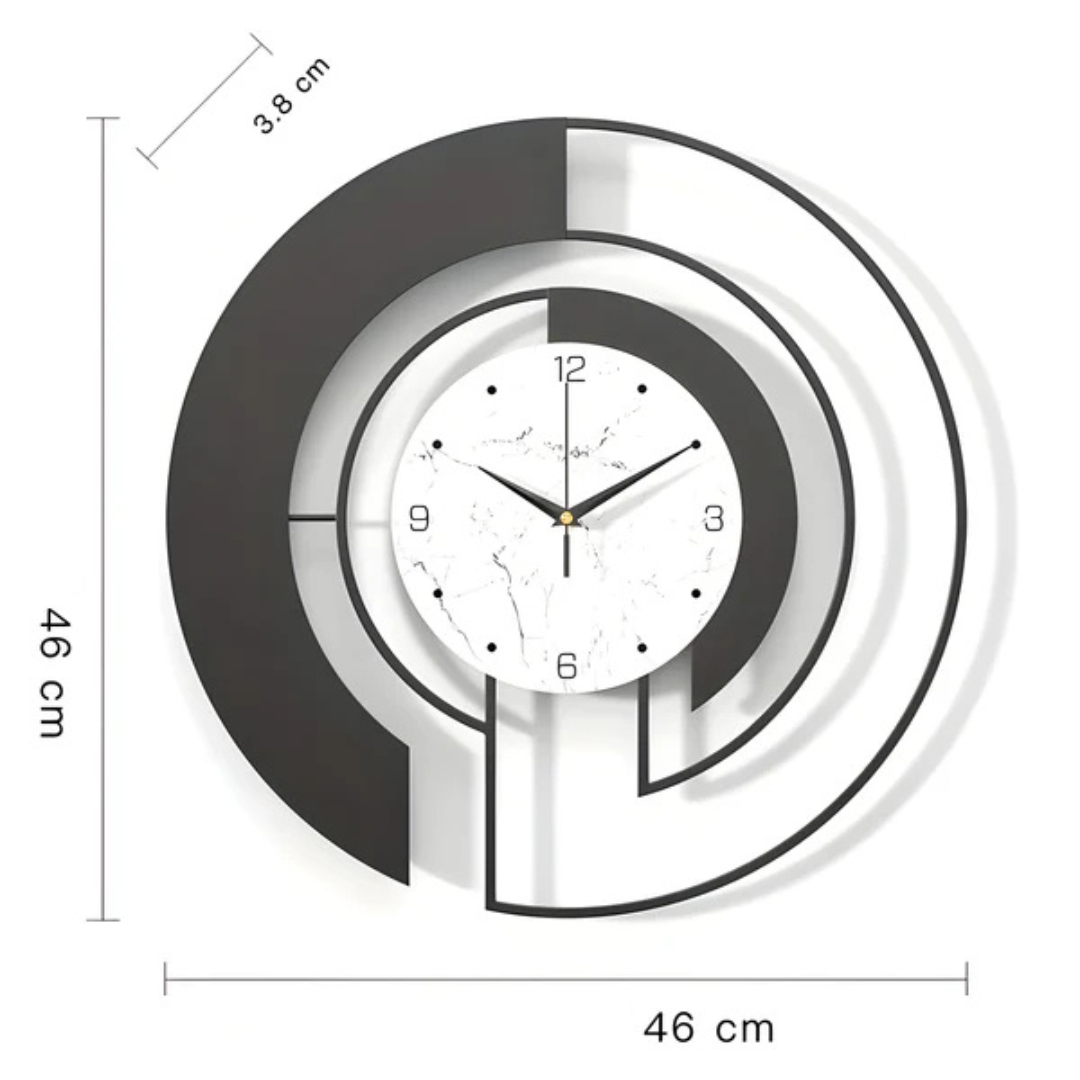 Arch | Large Black Wall Clock Modern 46x46 cm