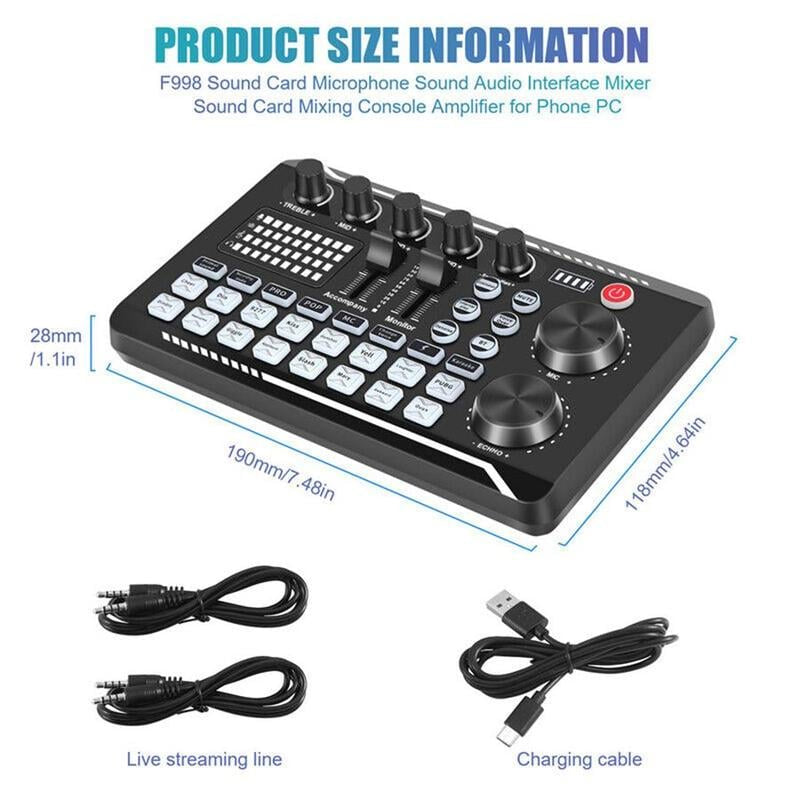 Live sound card with DJ mixer effects & voice changer