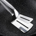 Double-sided stainless steel turner with non-slip handle – Ideal for grilling and frying