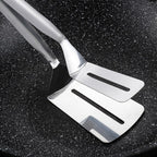 Double-sided stainless steel turner with non-slip handle – Ideal for grilling and frying