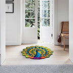 Quick-drying non-slip peacock floor mat