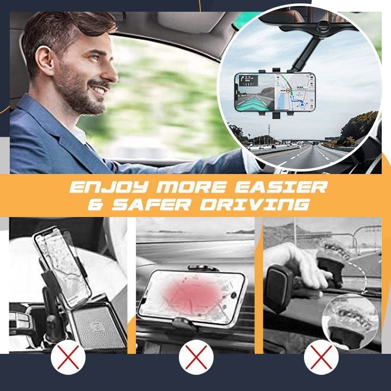 Rotatable and extendable car phone holder
