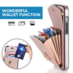 Leather Wallet Case with Ring & Lanyard for iPhone