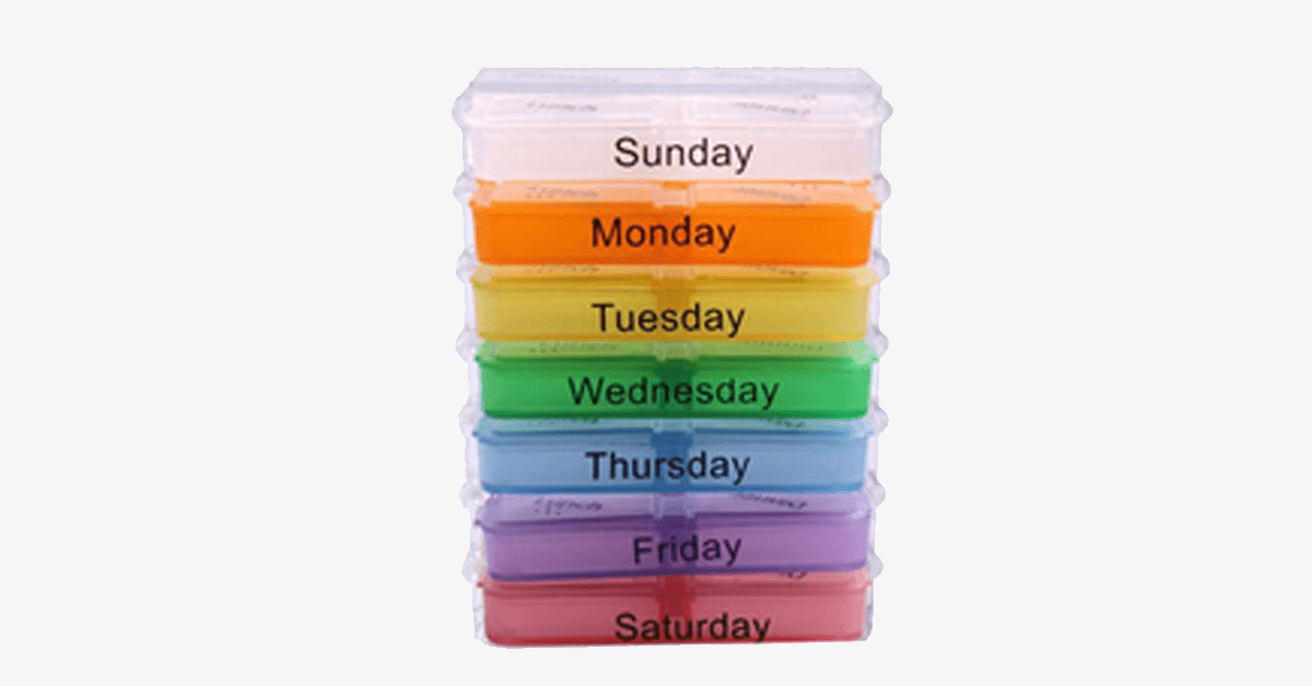 Compact weekly tablet organizer
