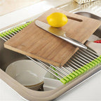 Stainless Steel Roll Up Dish Drying Rack, Foldable