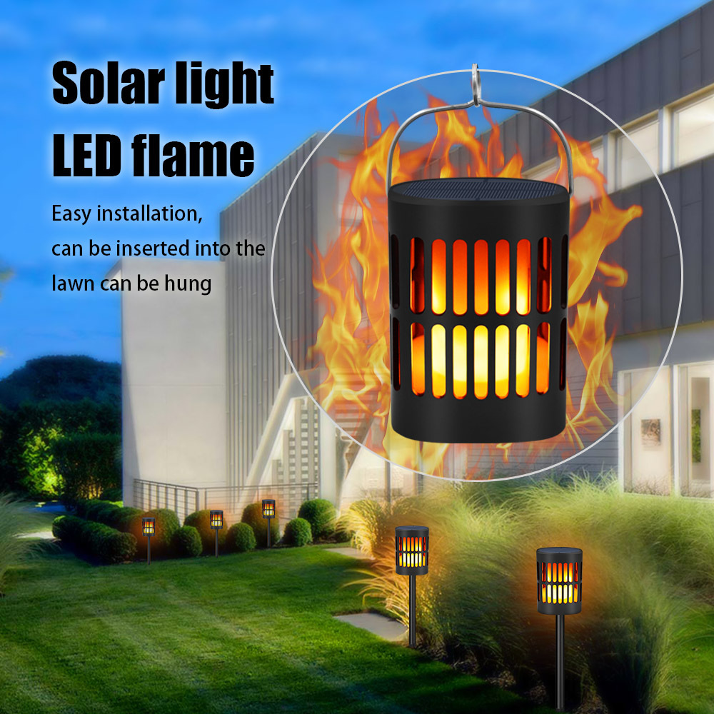 Solar LED Flame Lantern – Decorative Outdoor Lighting for Garden and Terrace with Hanging Possibility
