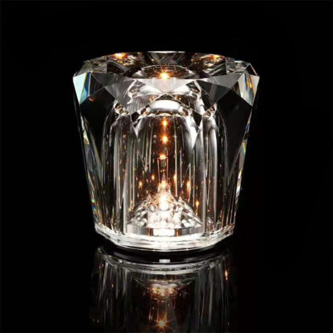 Wireless Rechargeable Crystal Table Lamp with Reflective Light Effect