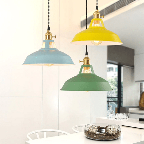 Vintage pastel pendant lamp - Metallic elegance - Soft ambiance