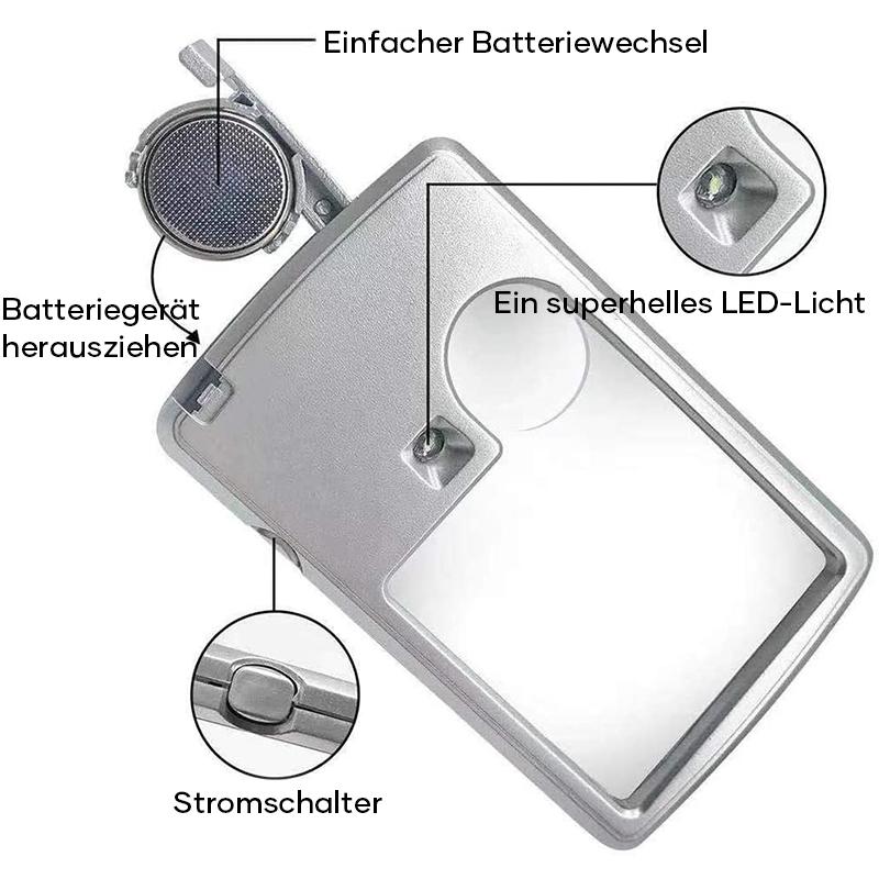 LED card-type magnifying glass