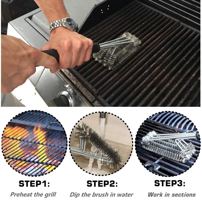 360° Rotatable 18" BBQ Clean Grill Brush