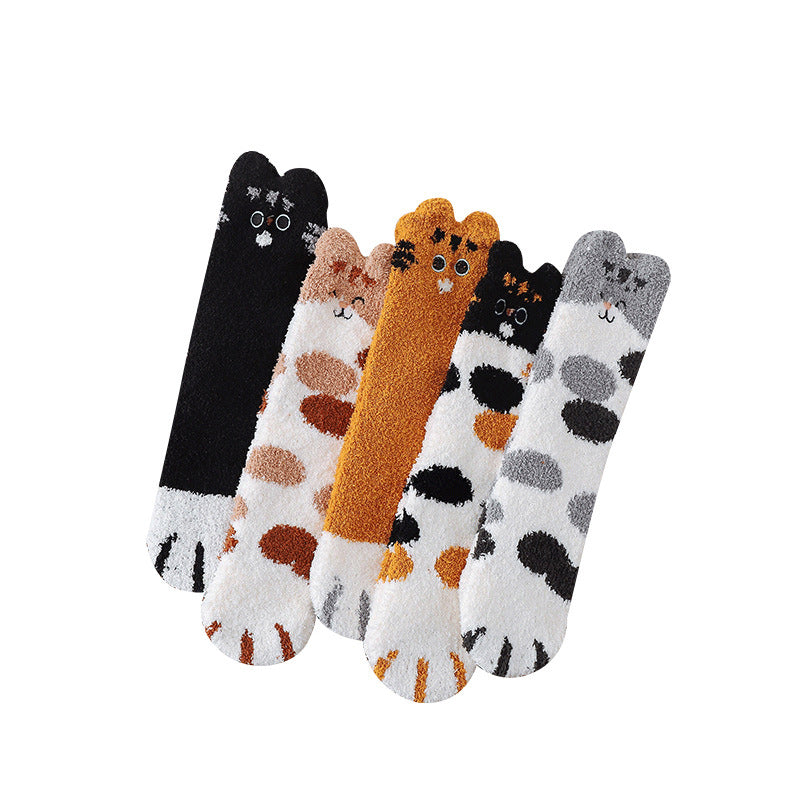 Fuzzy Socks with Cat Paws