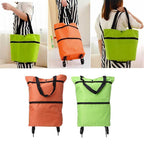 2 In 1 Folding Shopping Cart Tote Bag