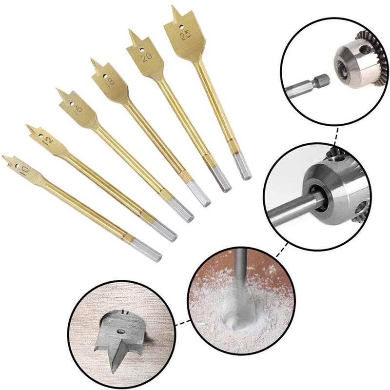 Titan-coated flat drill set