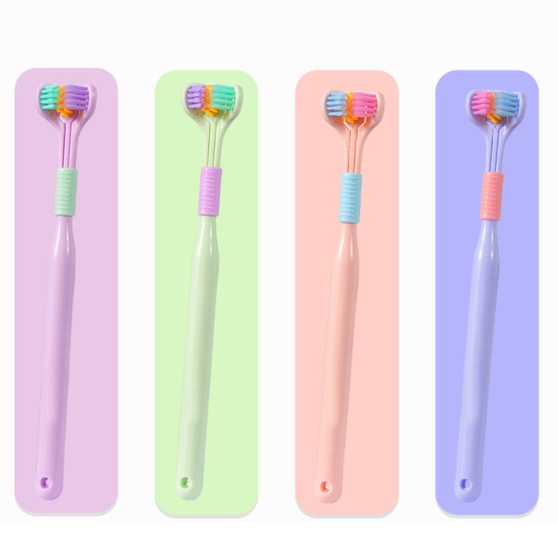 Three-sided toothbrush