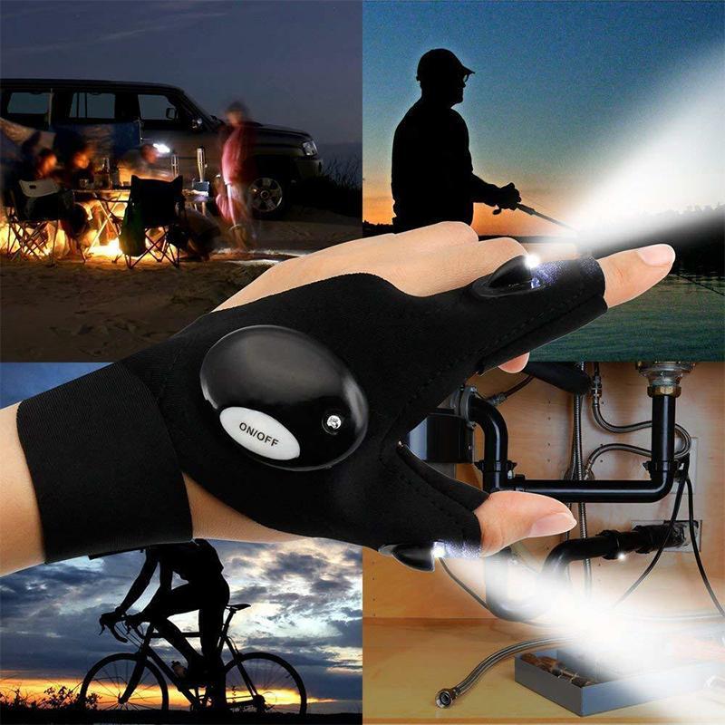 LED gloves with waterproof lights