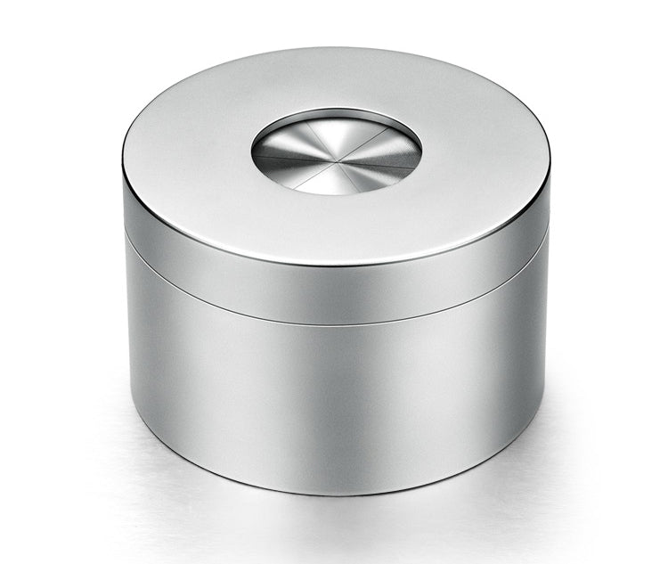 Portable Desktop Stainless Steel Windproof Ashtray with Rotating Lid, Fully Enclosed and Anti-odor Design, for Home Use & Decoration