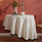 Minimalist Linen Tassel Tablecloth Natural Style