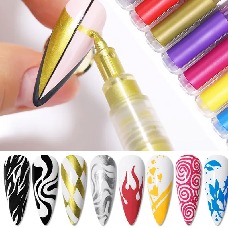 12-color ultra-thin curved nail pencil