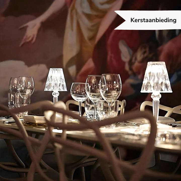 LuxeCrystal Premium LED Table Lamp | Wireless | Dimmable Crystal Lighting | Mood Light & Decoration