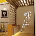 Galloping Horse Wall Decoration, 3D Acrylic Modern Mirror Horse Wall Sticker