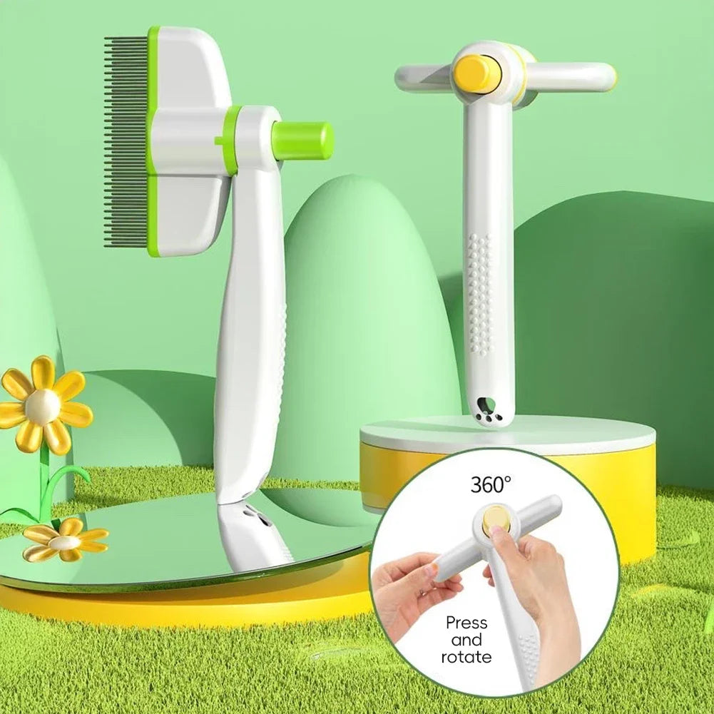 Self Cleaning Dog Brush and Cat Brush with Rotating Comb