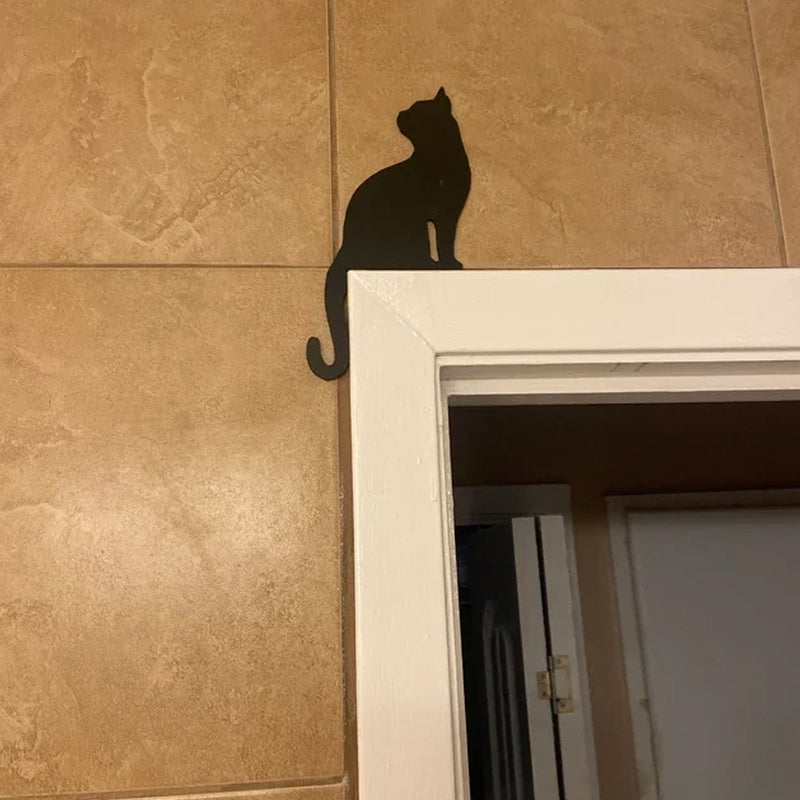 Black Cat Door Corner Sign Decoration
