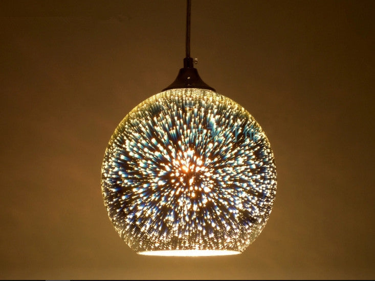 Fireworks Sphere – Silver – Includes 12W LED Warm Light - Dia 25cm