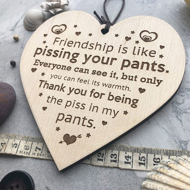 Friendship Wood Pendant Christmas Tree Decor (3 Pieces)