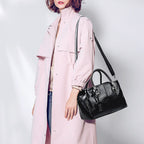 New handbags made of oil wax leather Boston, large tote bag made of soft leather