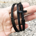 Multi-layered cross bracelet