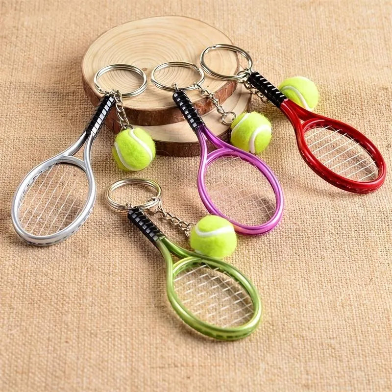 Mini tennis racket keychain