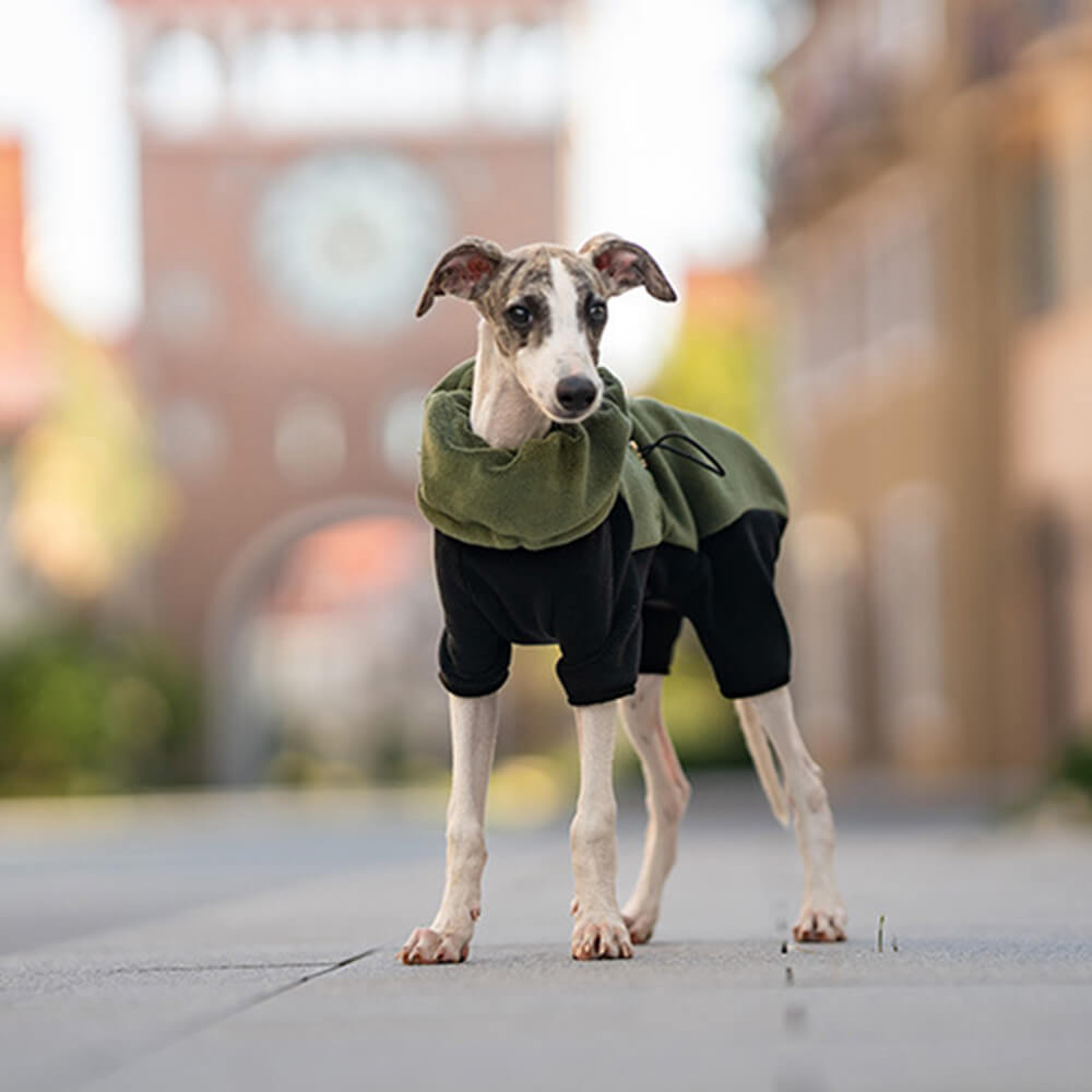 Full Protection Polar Fleece Dog Overall with Removable Collar