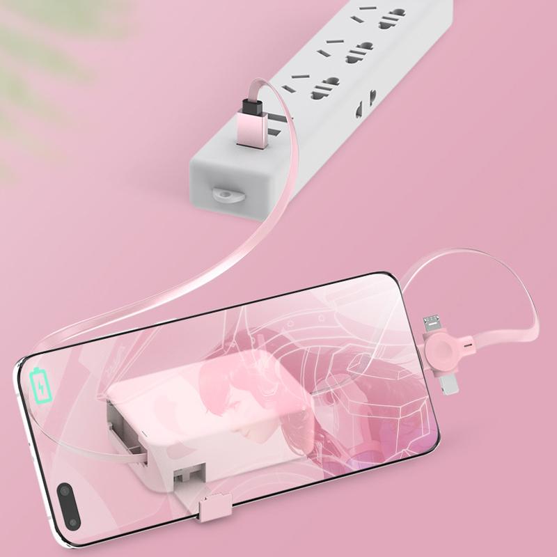 Three in one charging cable reel