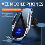 2-in-1 Wireless Car Charger & Phone Holder Automatic Clamping - Fast Charging Secure Universal Compatibility Adjustable & Practical