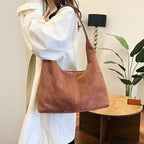 Suede messenger bag with large capacity