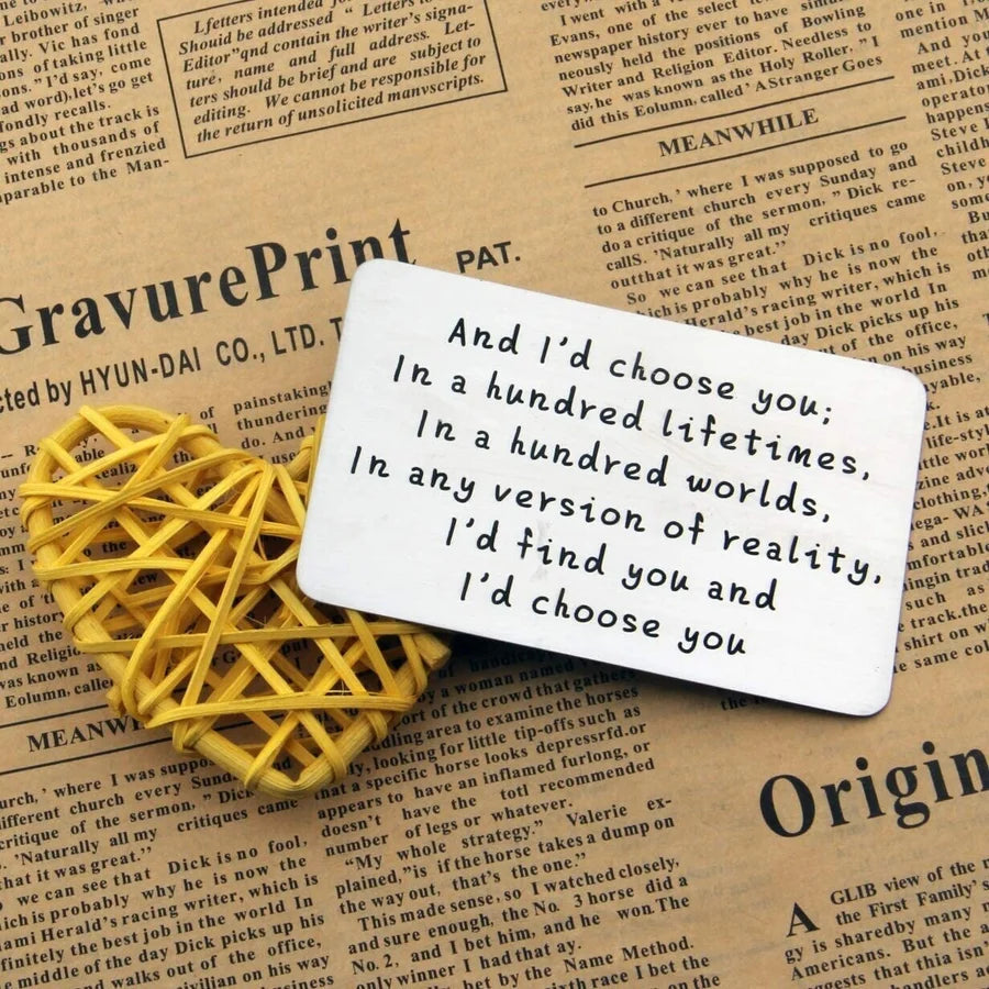 Anniversary gifts for couples, long-distance use wallet card for him