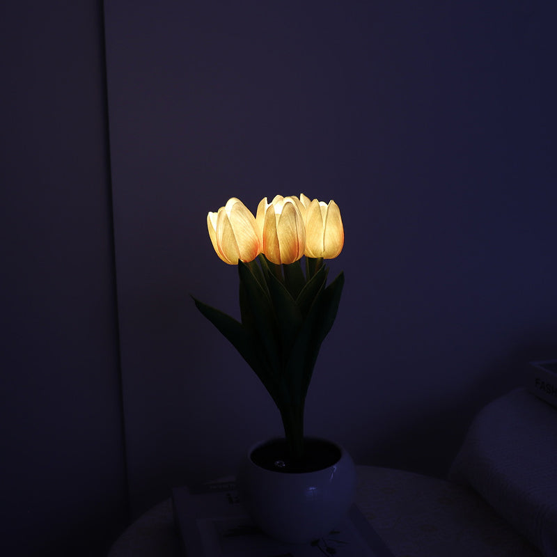 LED Tulip Nightstand Lamp Flower Table Lamp