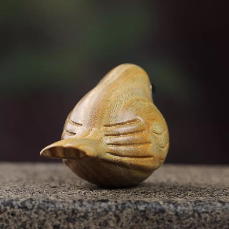 Handcrafted wooden carved bird