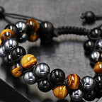 Double-layered gemstone bracelet