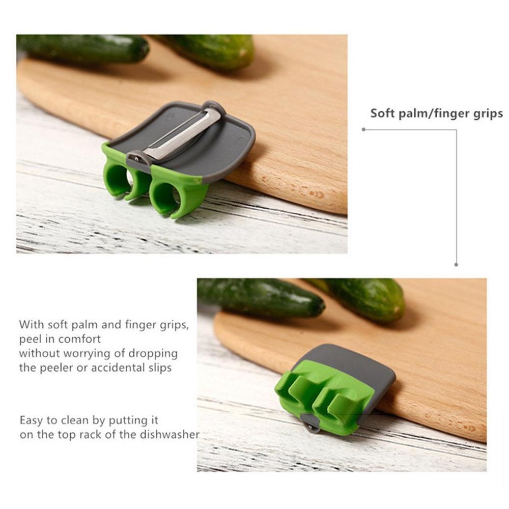 Two finger shaved fruit peeler