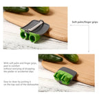 Two finger shaved fruit peeler