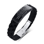 Silicone bracelet with stainless steel plate