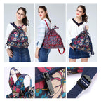 Multifunctional drawstring backpack
