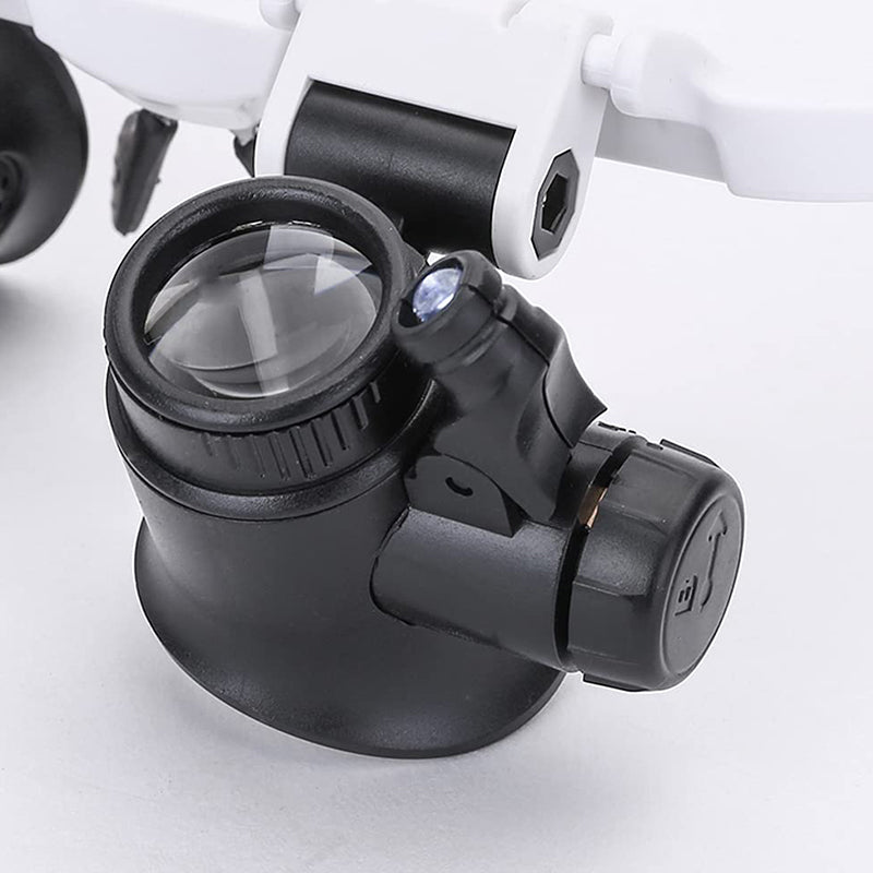 Magnifying glasses with LED lamps for double eyes