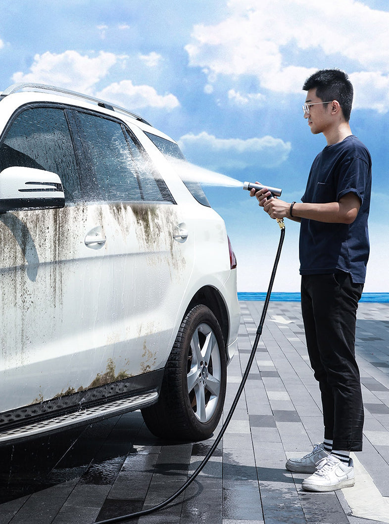 Household High-Pressure Car Wash Water Gun With Water Pipe Hose & Airbrush Head