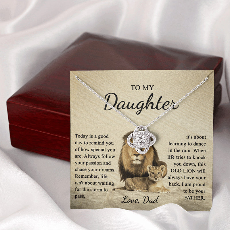 To my daughter dear knot necklace