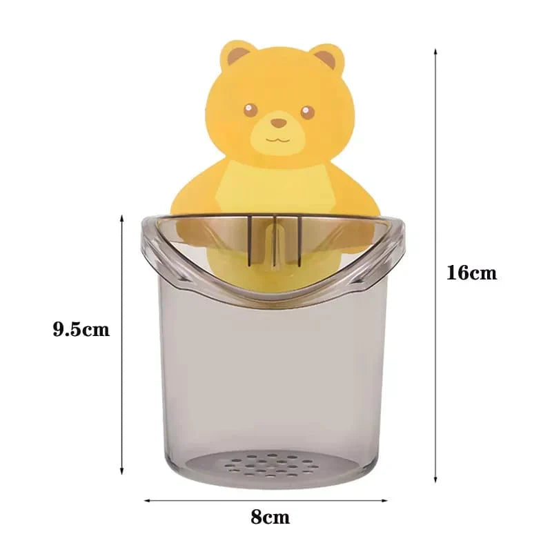 Bear Toothbrush Holder Cup Wall Mounted